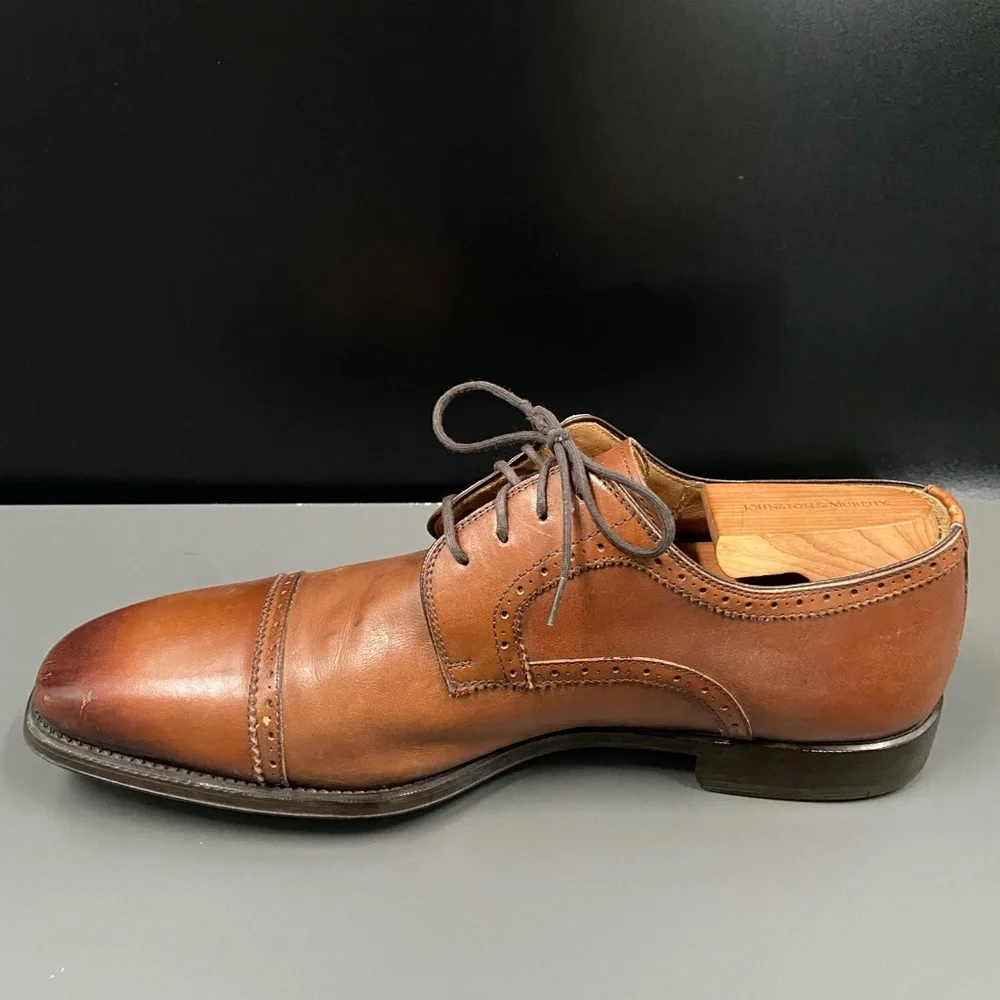 MAGNANNI Antiqued Brown Perf Tip Brogue Cap Toe Oxford Shoes‎ 10 M